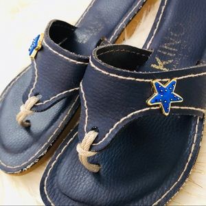 Kino Sandals Ladies Lily Navy Starfish Emblem sz6